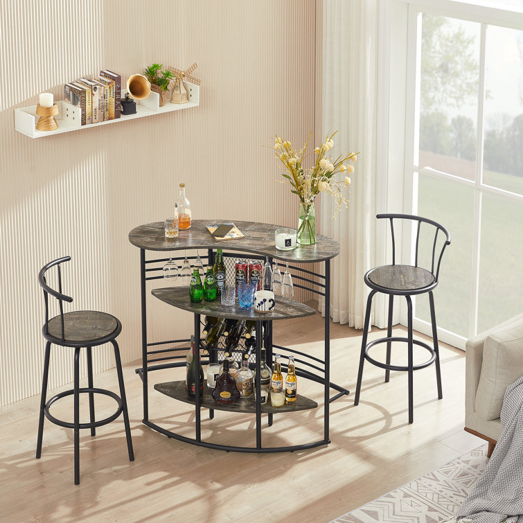 Dining table set with wine online rack